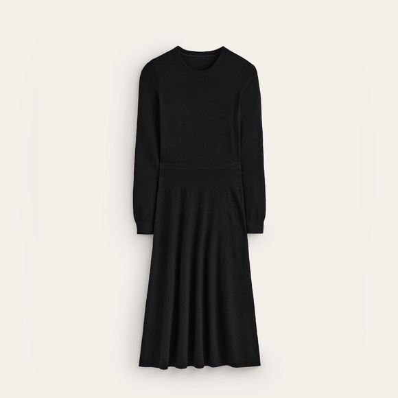 BODEN Maria Knitted Midi Dress Black NWT size 10 R - Picture 3 of 12
